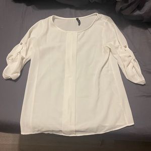 White long sleeve blouse, size small
